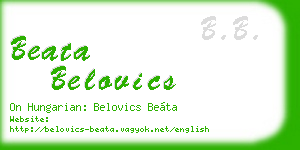 beata belovics business card